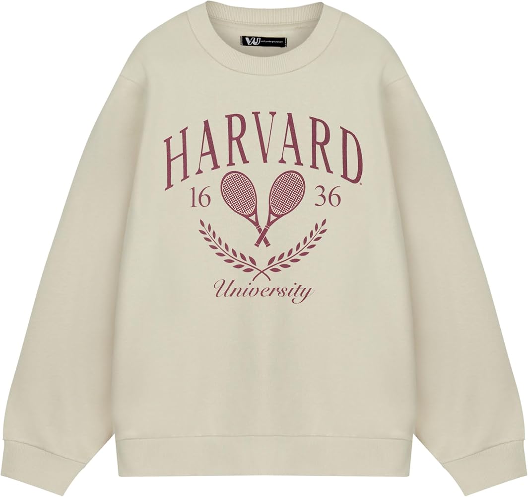 Harvard Unisex Beige Tennis Sweatshirt | Classic Ivy League Style