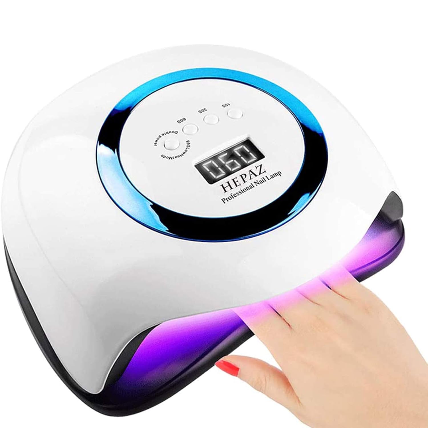 Nail Lamp for Gel Polish,168W 42 LED Professional Nail Dryer UV LED Nail Lamp with 4 Timer Setting,Professional Nail Art Tools With Automatic Sensor, LCD Display, Memory and Pause Time (Blue)