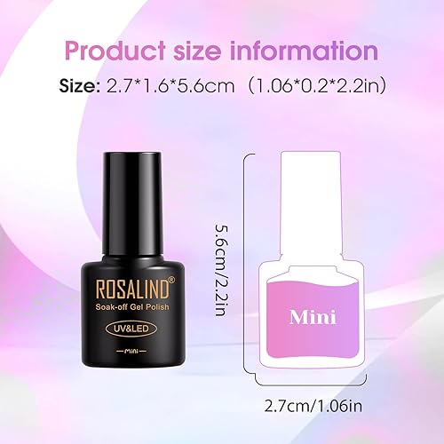 Miniatura 9 de ROSALIND Juego de 6 esmaltes de uñas de gel rosa, colores de esmalte de gel rosa suave, esmalte de uñas de la serie rosa, esmalte de uñas de gel