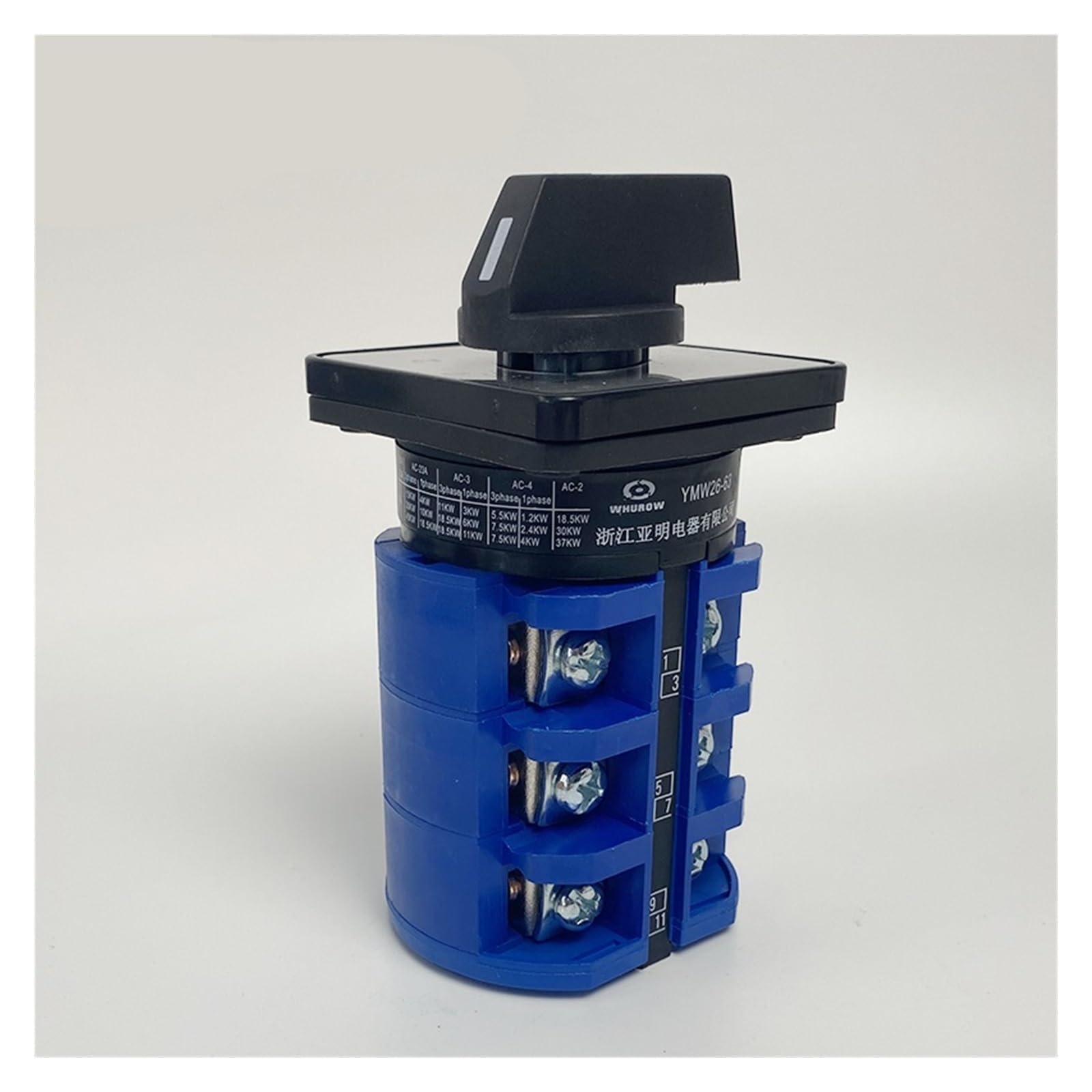 VSPPJYFG LW26-63 Universal Changeover Rotary Cam Switch 690V 63A 3 Poles Manual Control Dual Power Selector LW28 YMW26-63/3(0123)