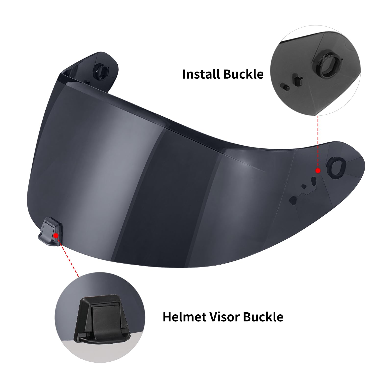 MXJ Gear R420 Helmet Visor Replacement for R420 Helmet Face Shield Helmet Accessories (Black)