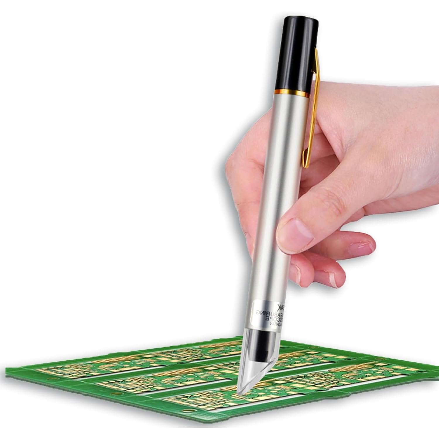Mikroskop-Stift mit 25-facher / 50-facher Vergrößerung, Handlupe mit Skala, 6 mm Okular und Clip für Schmuckbewertung, Textilien, Druck
