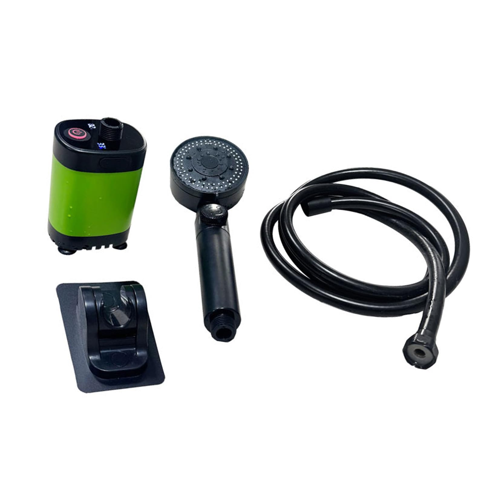 Doccia da campeggio ricaricabile USB compatta con display digitale ABS portatile elettrico per campeggio escursionismo spiaggia ad alta pressione all'aperto