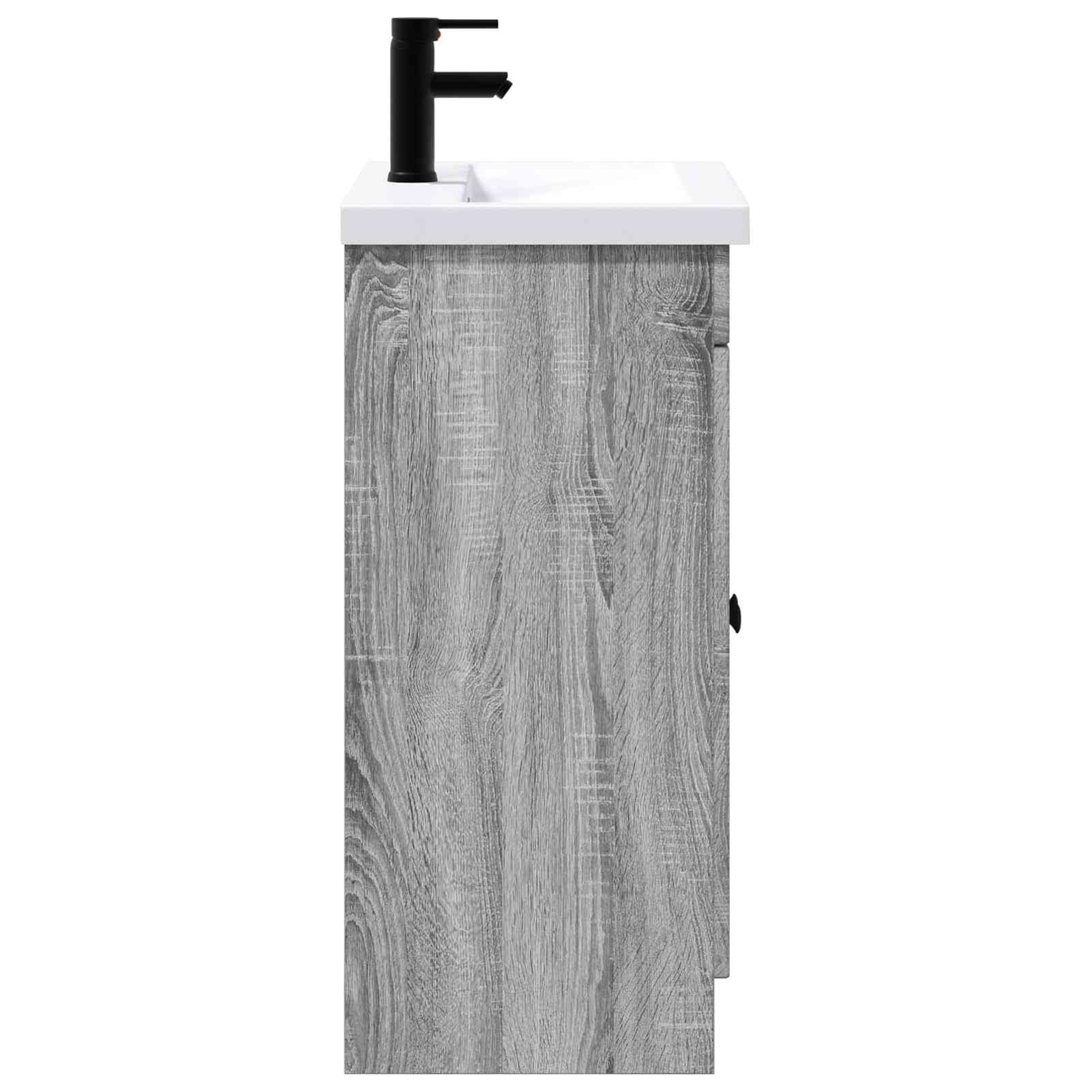 Gecheer Badezimmermöbel-Set Grau Sonoma 56 x 37,5 x 81 cm Holzwerkstoff, Badezimmerschrank Hängender Badschrank Aufbewahrungsschrank fürs Badezimmer3404190