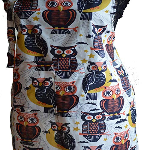 Adult And Child Toddler Print Apron Matching Sets Owls Halloween Apron Print Unisex Full Chef Kitchen Apron, Adjustable Neck & Waist Cotton Unisex Kitchen Apron Cooking Baking Garden Chef #TOP3