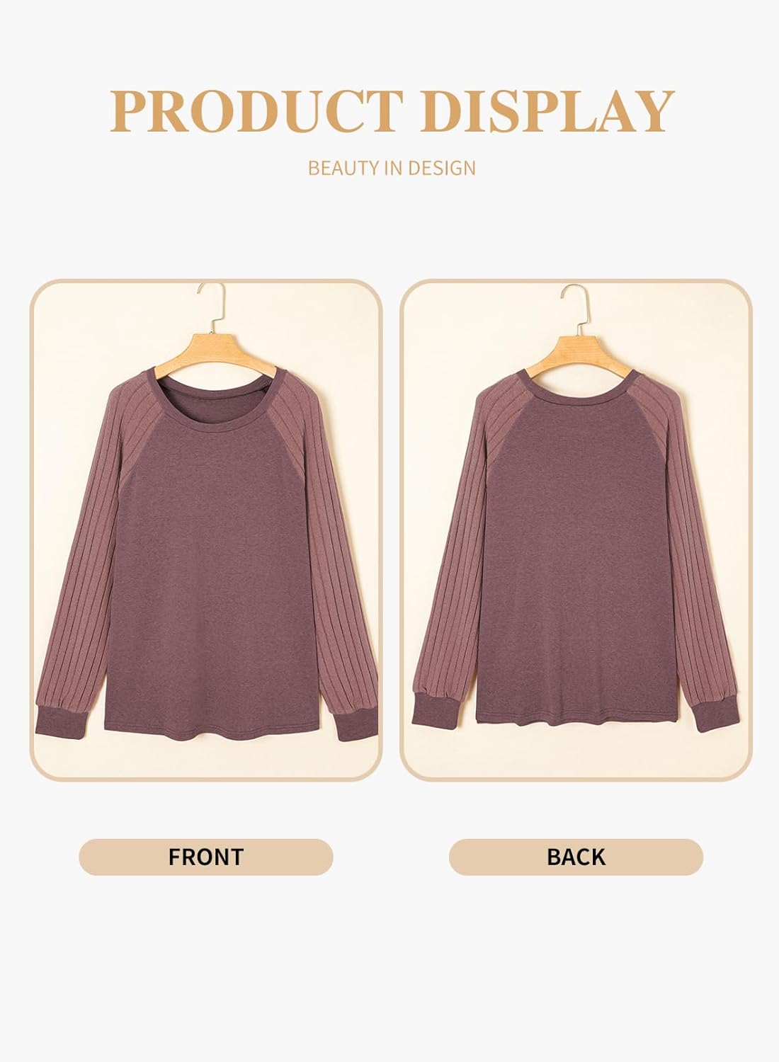 Eytino Plus Size Tops for Women Casual Crewneck Raglan Long Sleeve Shirts Loose Lightweight Tunics(1X-5X) - Image 4