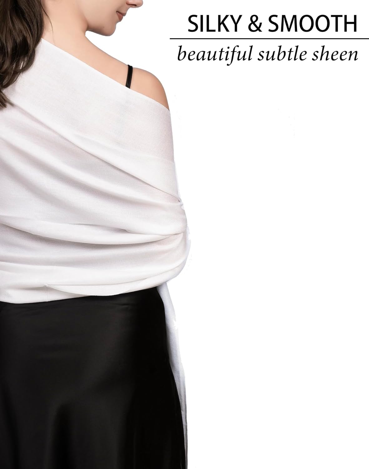 Achillea Soft Silky Pashmina Scarf for Women – Shawl Wrap for Evening Dresses, Bridesmaids, Weddings & Everyday Wear - Image 5