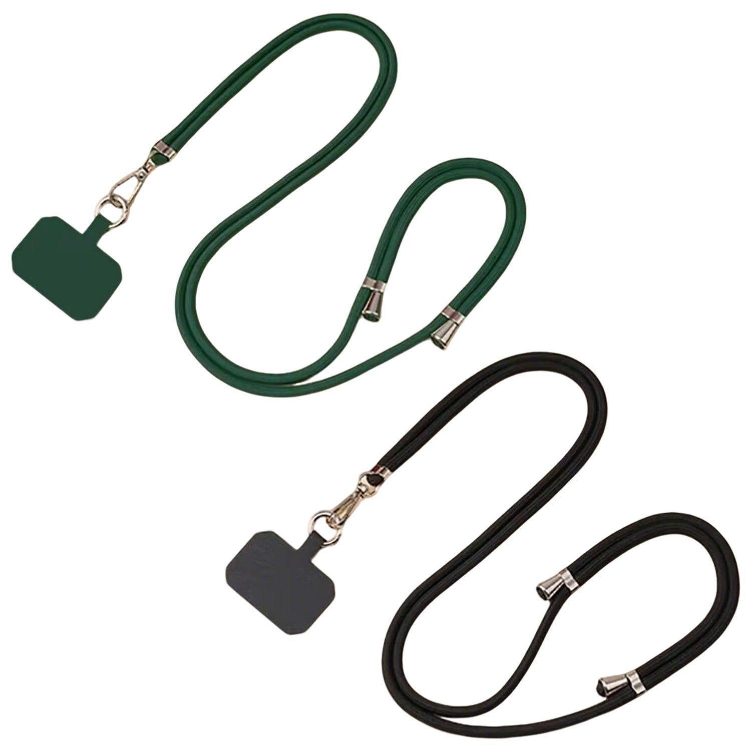 EJUFNS 2 Pieces Of Mobile Phone Lanyard, Adjustable Lanyard, Simple And Versatile Lanyard, Mobile Phone Accessories (Black, Dark Green).
