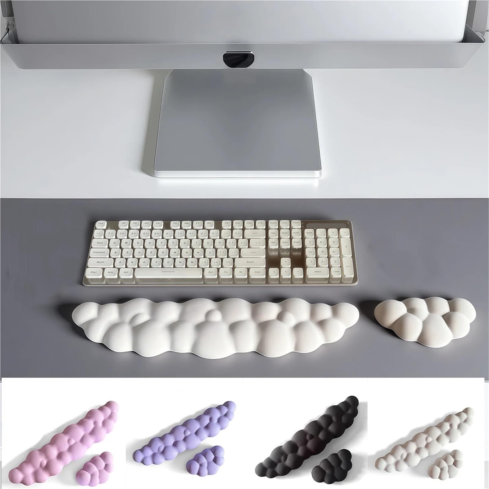 Tappetino Mouse Con Poggiapolsi Poggiapolsi in memory foam a forma di nuvola