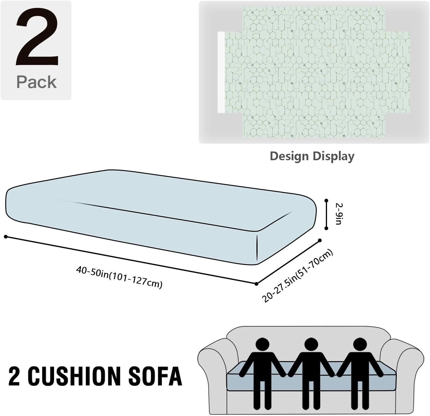 Modern Potted Art Loveseat Covers Couch Covers for 2 Cushion Couch, 2-Piece Stretch Sofa Slipcovers Anti-Slip Washable Furniture Protectors for Dogs Pets