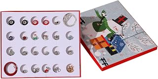 CRAFTHROU 1 Caixa De Pulseira De Natal Roupa De Morango Presentes De Morango Amuletos De Natal Para Fazer Joias Calendário Do Advento Do Natal Encantos Artesanato