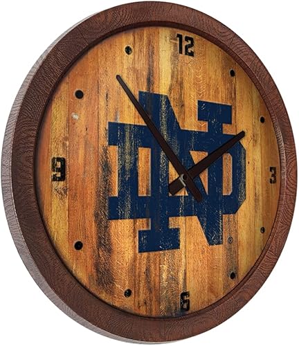 Miniatura 77 de The Fan-Brand NCAA Oklahoma Sooners: Faux Barrel Top Wall Clock Sports Team Bar Sign Décor - Home Man Cave, Party Decoration - Made On Demand