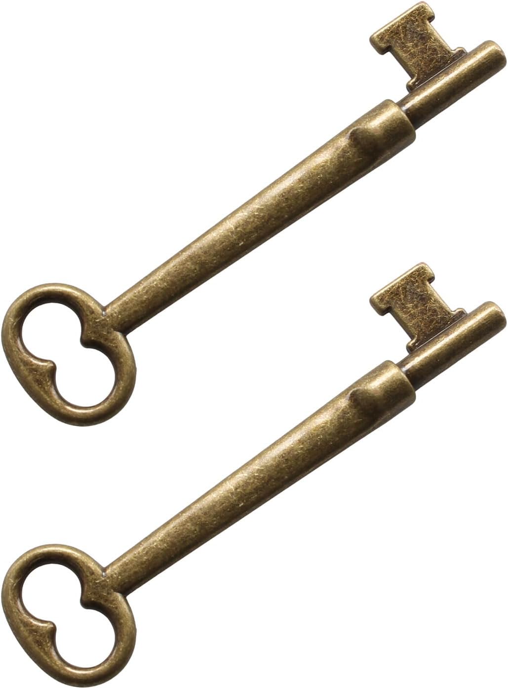 KY-30 Skeleton Key, Universal Skeleton Key with Double Notched Bit for House Doors with Mortise Locks, Mortise Lock Keys (2 pcs)