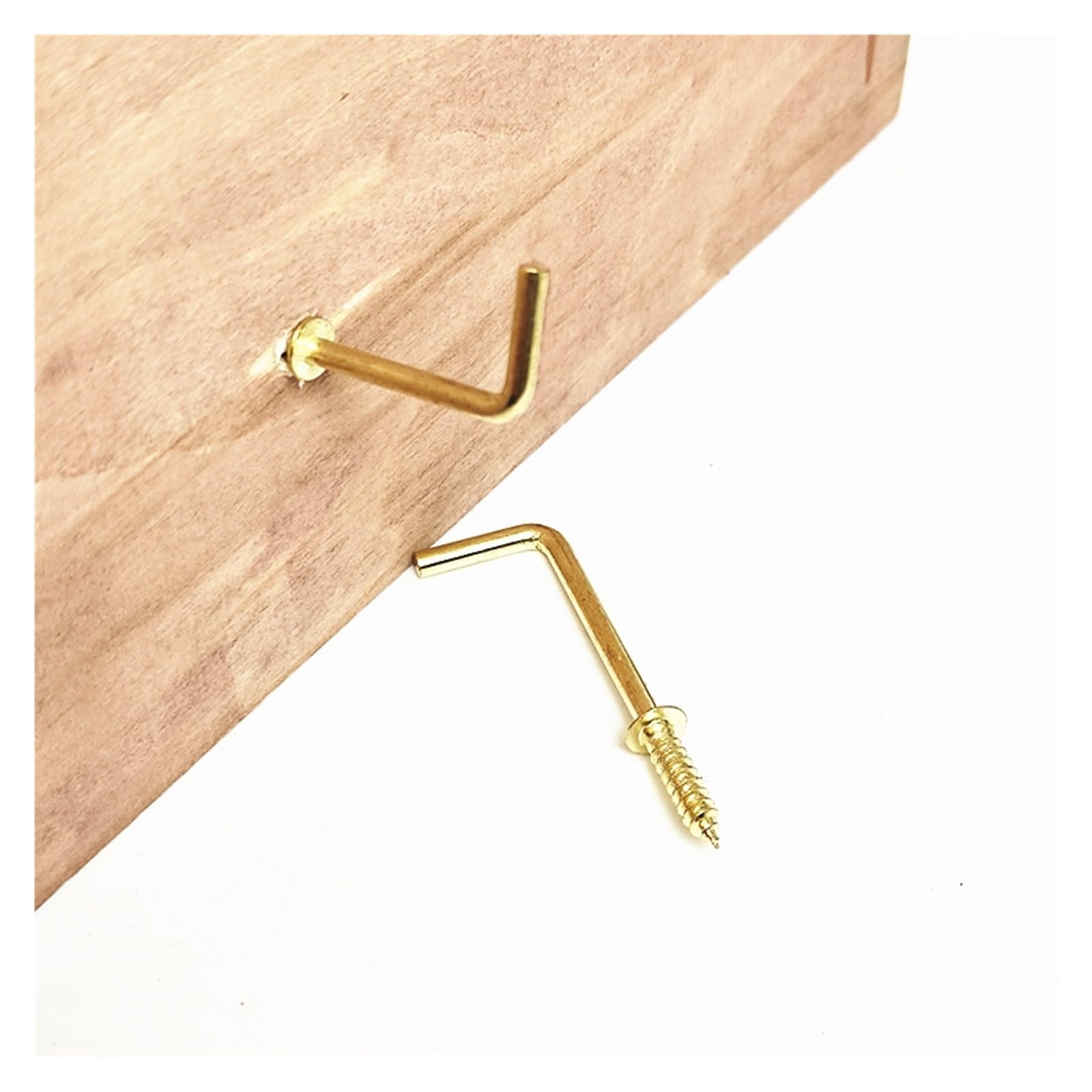 samogwintującym w kształcie litery L, L Shape Screw Ceiling Hooks Gold 25x10mm Pack Of 20