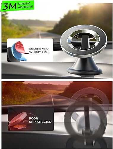 Miniatura 4 de LISEN Magsafe - Soporte de teléfono magnético giratorio de 360 para salpicadero de automóvil, accesorios de automóvil para mujeres y hombres,