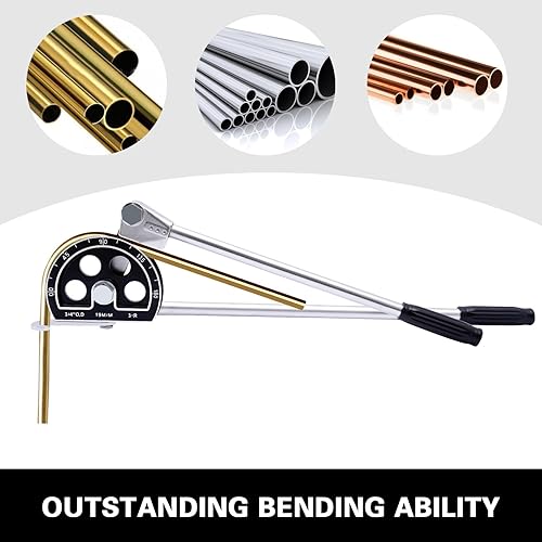 Miniatura 5 de Dobladora de tubos, 3/4 pulgadas OD Pipe Bending Capacity 180 grados Manual Curvado con mango antideslizante, para tubos de aluminio y acero
