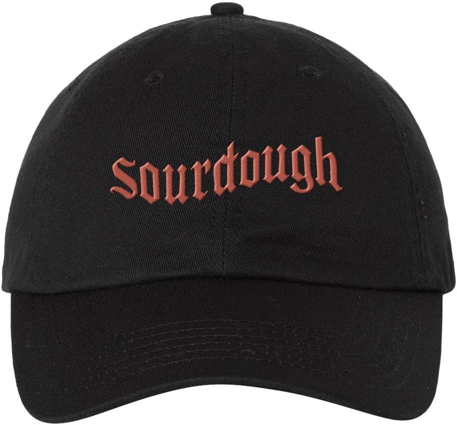 TeesAndTankYou Sourdough Embroidered Baseball Cap Adjustable Cotton Dad Hat