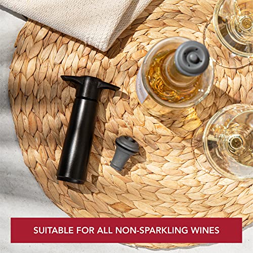 Image of Vacu Vin Original Wine Saver with 4 Vacuum Bottle Stoppers - Wine Preserver Pump for Red or White Wine - Manual Air Remover System - Airtight Seal - Keep Wine Fresh Longer - Red