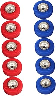 GARIOUANS 10piezas Mini Shuffleboard para Set De Discos De Curling De Mesa para Interacción Familiar Interiores Color Rojo y Azul