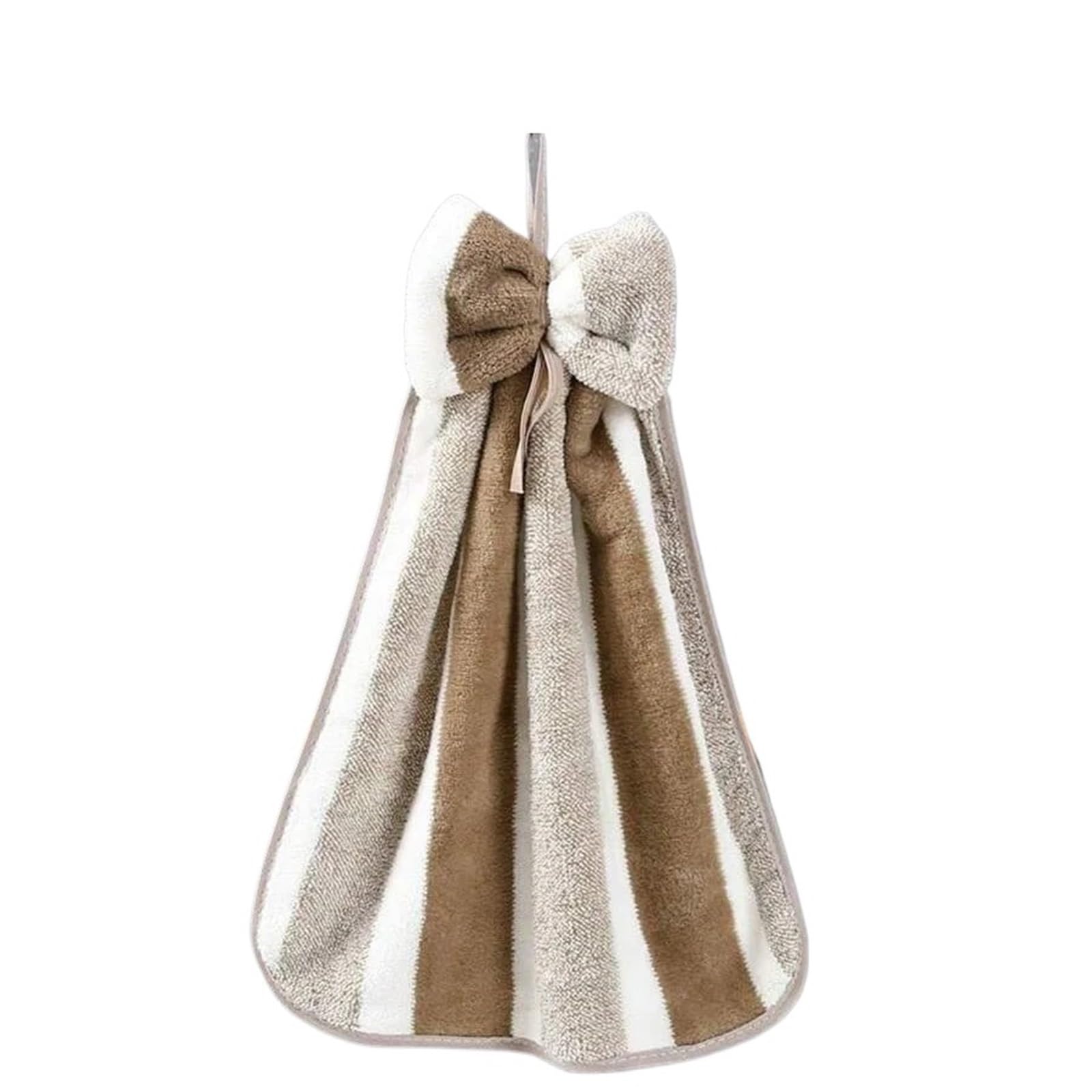FGUJSUR Hand Towels Coral Velvet Wide Bow Hand Towel Kitchen Bathroom Hanging Soft Absorbent Rag(Chocolate)
