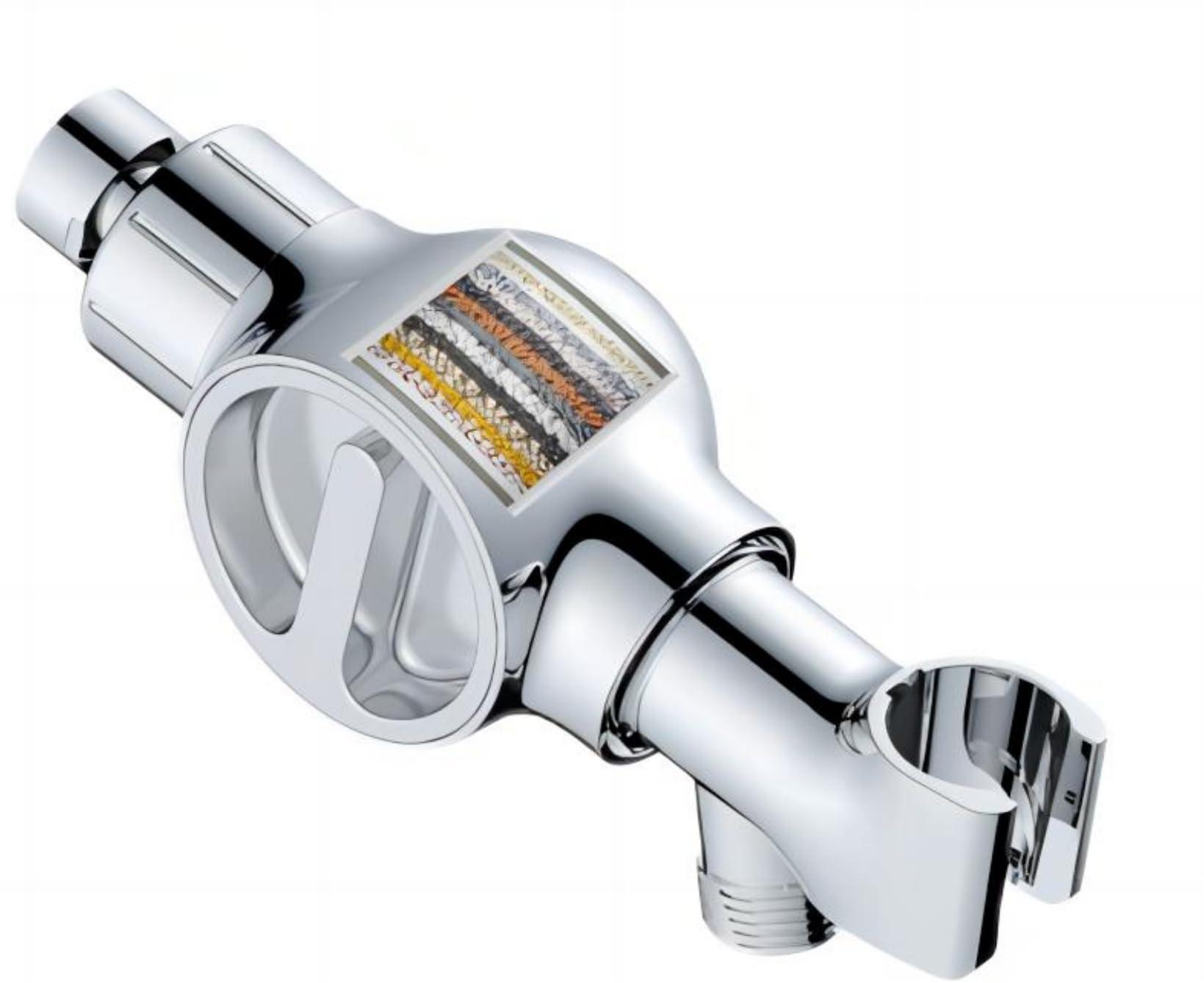 Shower Head Holder — Axioblis Handheld Showerhead Holder with Replaceable Filter — Wall Mount Shower Holder for All Handheld Shower Head (Chrome)