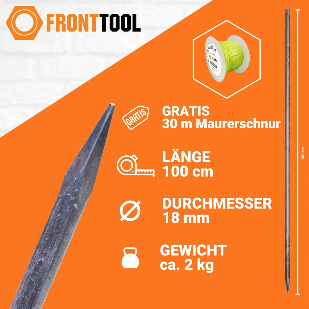 Set 10 Pioli Da Costruzione In Ferro - Lunghezza 1 M, Diametro 18 Mm - Per Giardinaggio E Edilizia - Foto 13