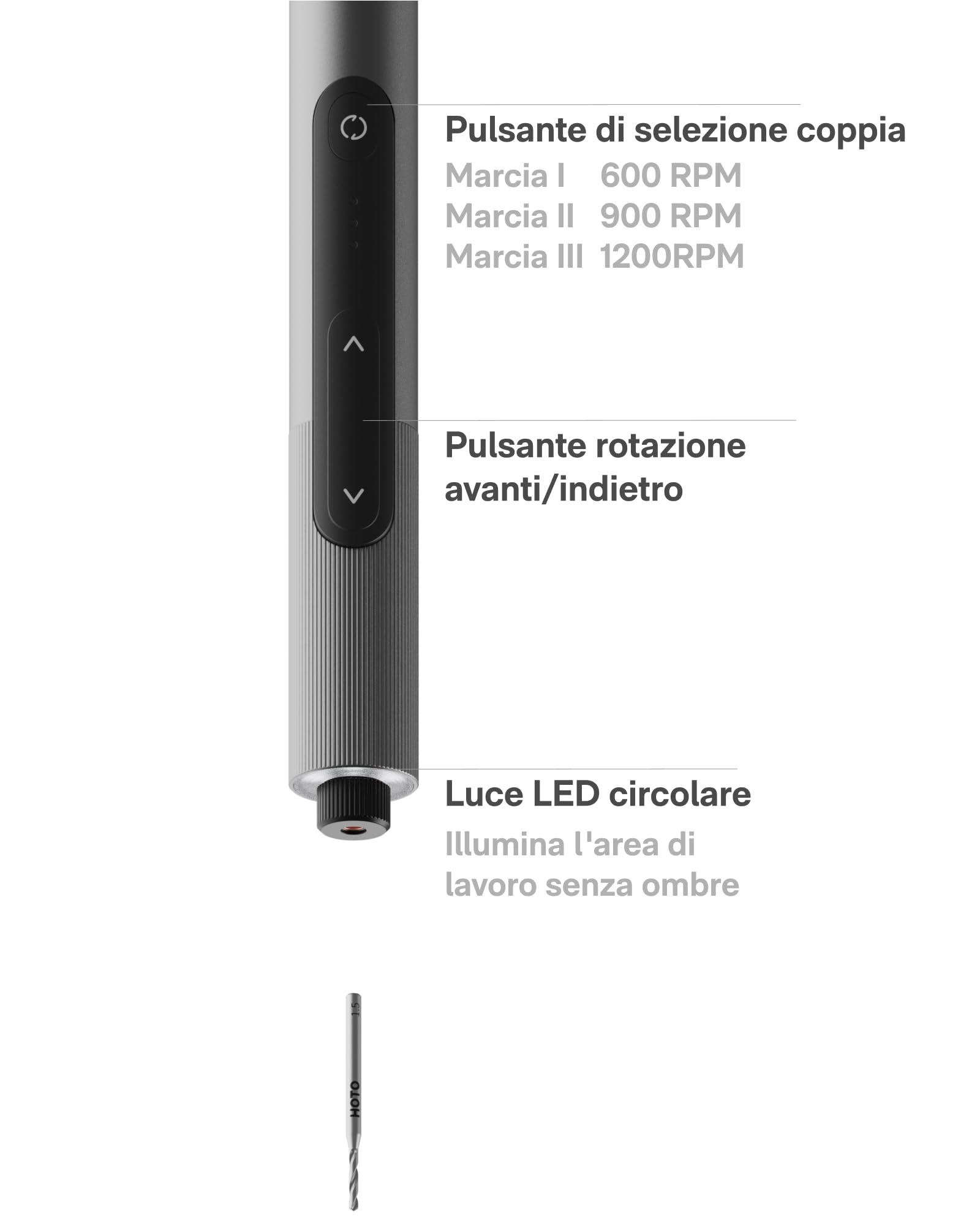 HOTO SNAPBLOQ D-A03 Mini Trapano a Batteria con 20 punte, Trapano a Mano Senza Fili a 3 velocità, Luci LED, Set di Trapani Elettrici per la Realizzazione di Gioielli, Resine, Legno, Plastica, DIY