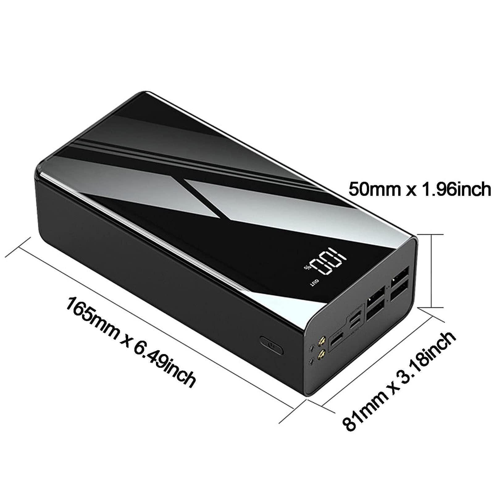 Batería externa de 50000 mAh, gran capacidad, cargador portátil, 4 baterías externas USB con 3 entradas [tipo C y micro USB] batería de respaldo para teléfono