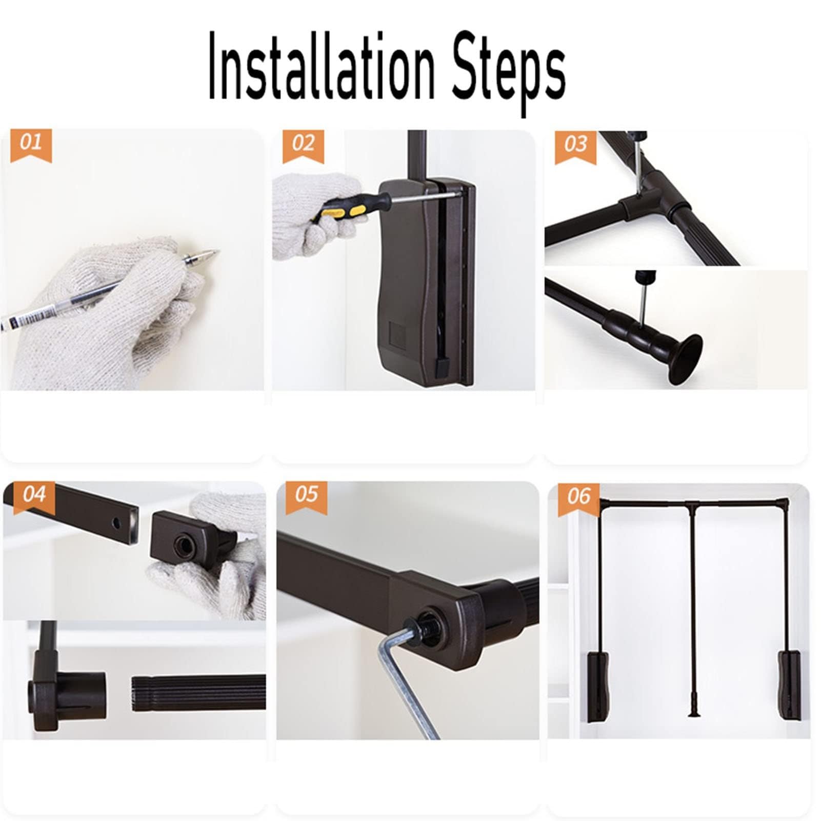 Genérico Barra Deslizante Ajustable para Armario - 51-121 cm. Barra para Colgar Ropa abatible, Barra Extensible de Retorno Suave para Ahorrar Espacio, organizar tu Armario (66-89 cm).