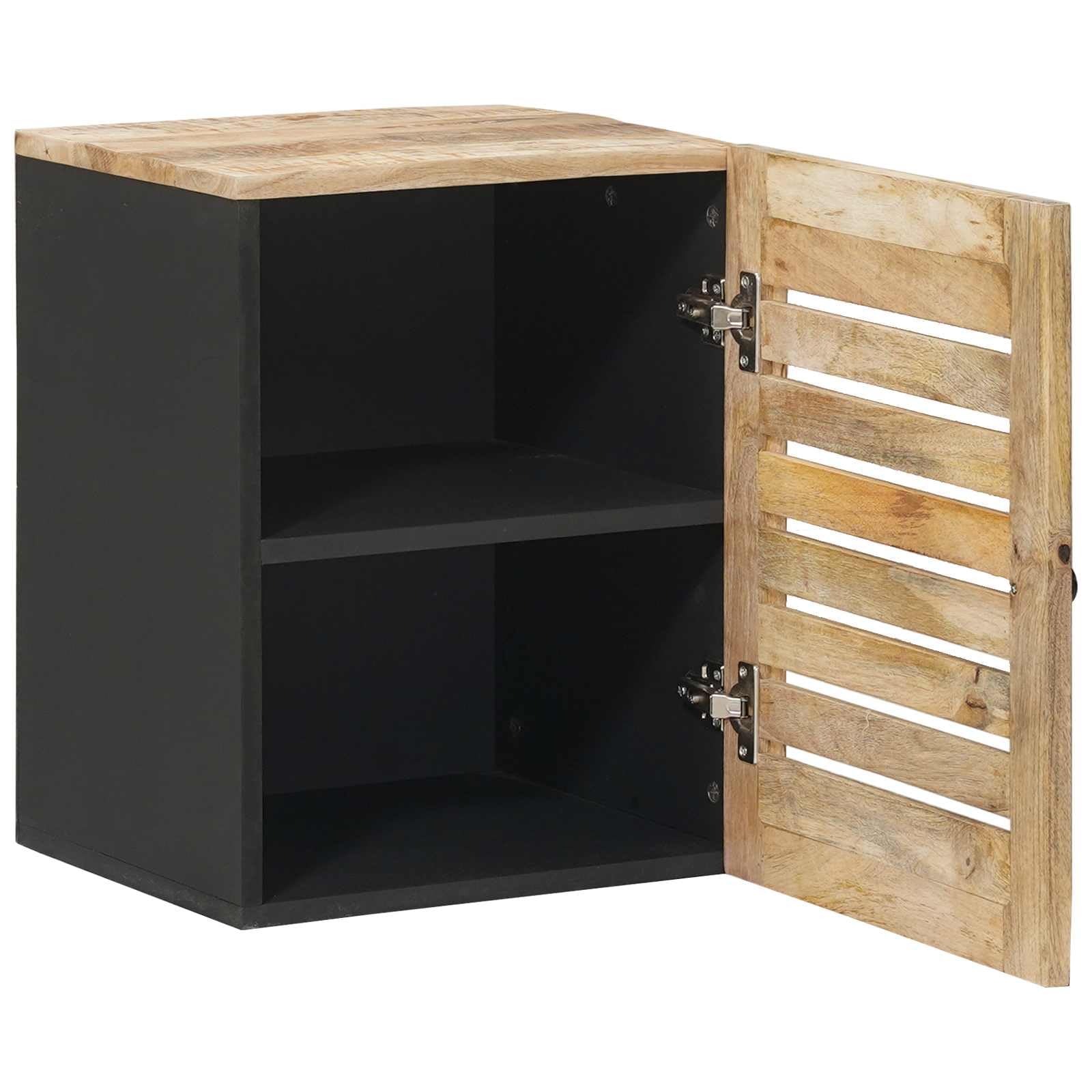 Mueble colgante de madera de mango marrón y negro 38 x 33,5 x 48 cm