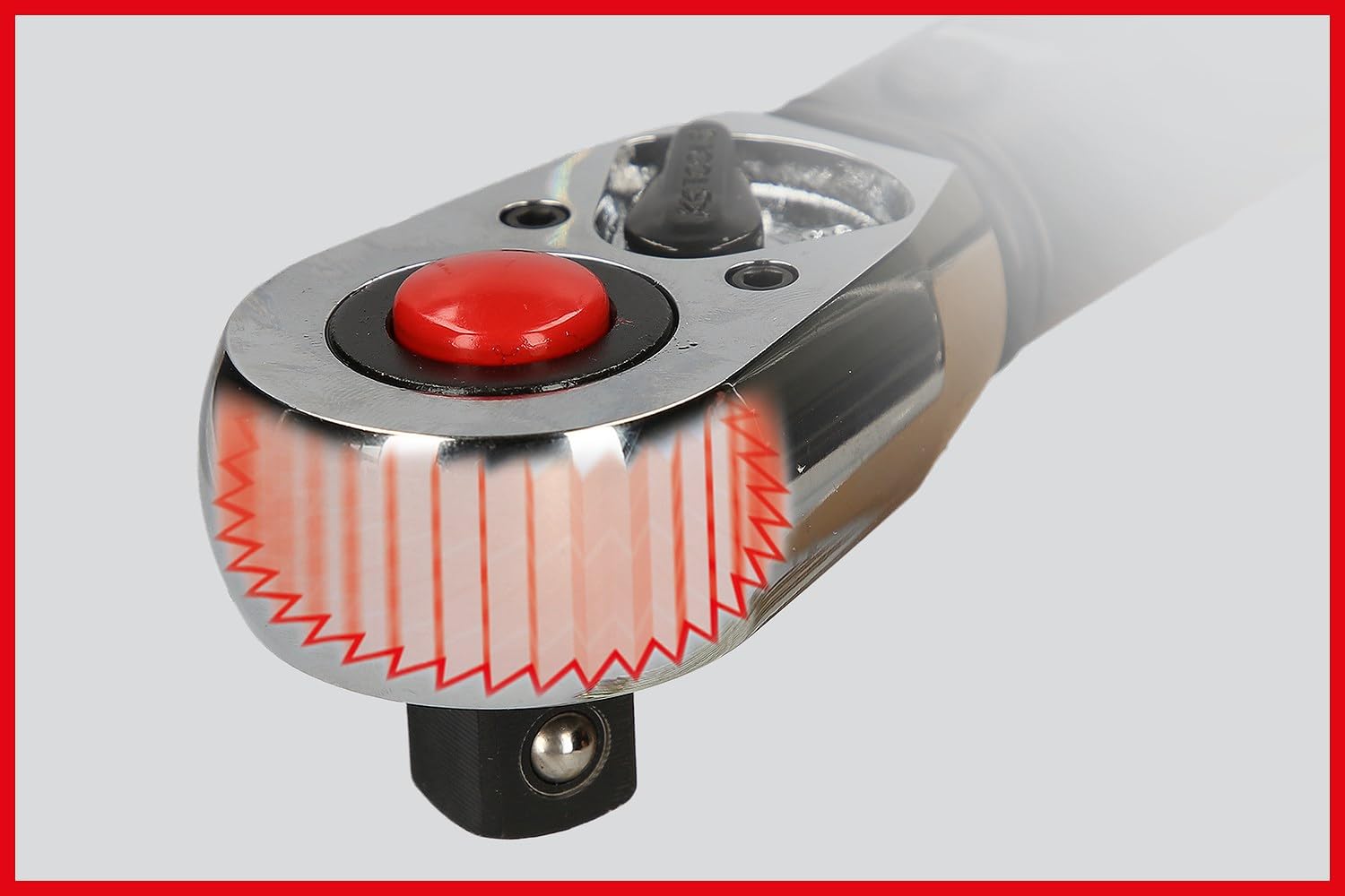 KS Tools 516.1522 Chiave Dinamometrica, ErgotorquePrecision con Testa a Cricco Reversibile, 5-50 NM, 3/8"