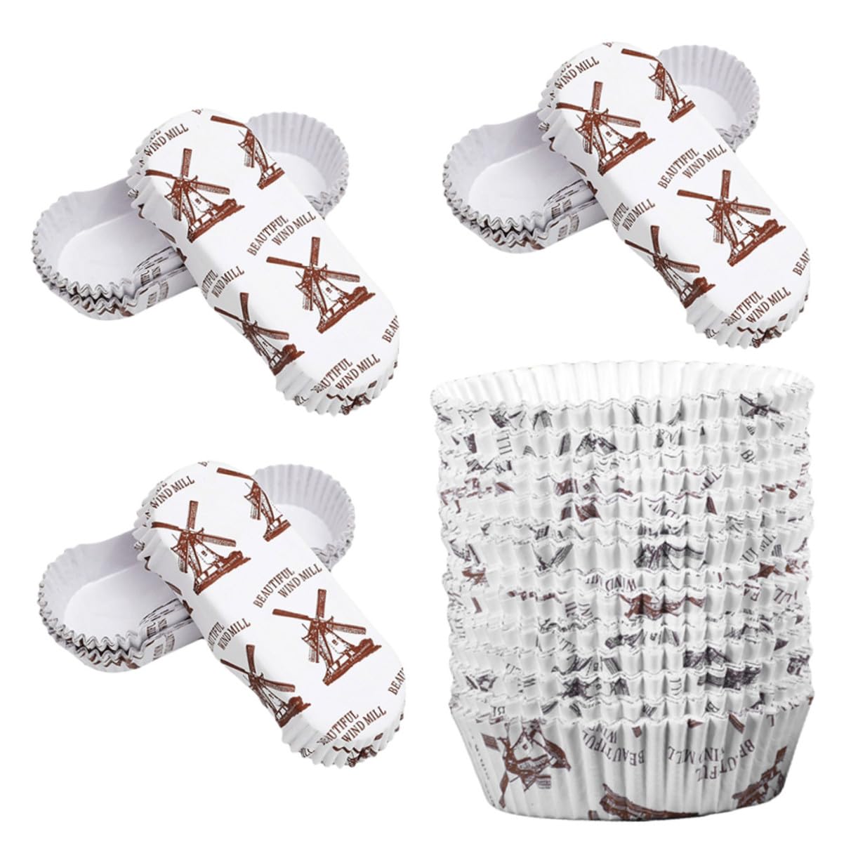 200 Stück Teiliges Cupcake Papierförmchen Hitzebeständig Lebensmittelecht Vielseitig Einsetzbar für Muffins Kuchen Backen Geburtstag Hochzeit Party