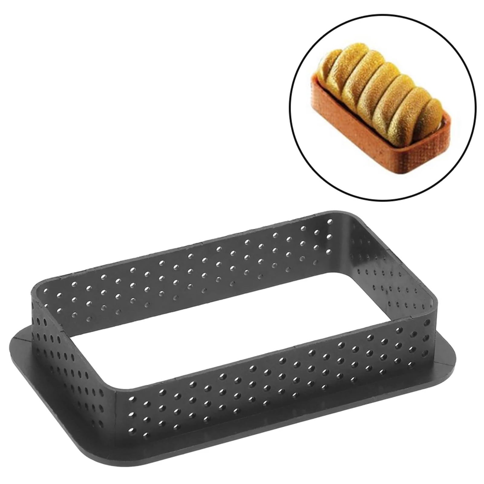 1PCS Kuchen Form Torte Ring Backform Dessert Backformen Cutter Runde Quadratische Perforierte Kreis für Torten Kuchen Schichttorten(Round)