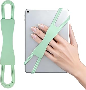 Hand Strap for Kindle Ereader 4-8 Inch,Soft Lightweight Reading Holder Hand Strap for Kindle/Kobo/Voyaga/Lenovo/Sony Kindle E-Book Tablet,Versatile Silicone Grip with High-Elasticity green