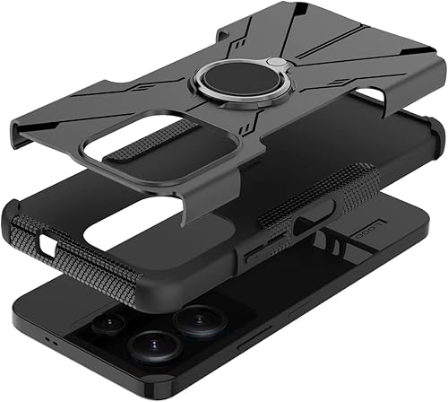 Miniatura 4 de Funda para Infinix Note 30i 4G, soporte giratorio de 360, doble capa, a prueba de golpes, para Infinix Note 30i 4G, color negro