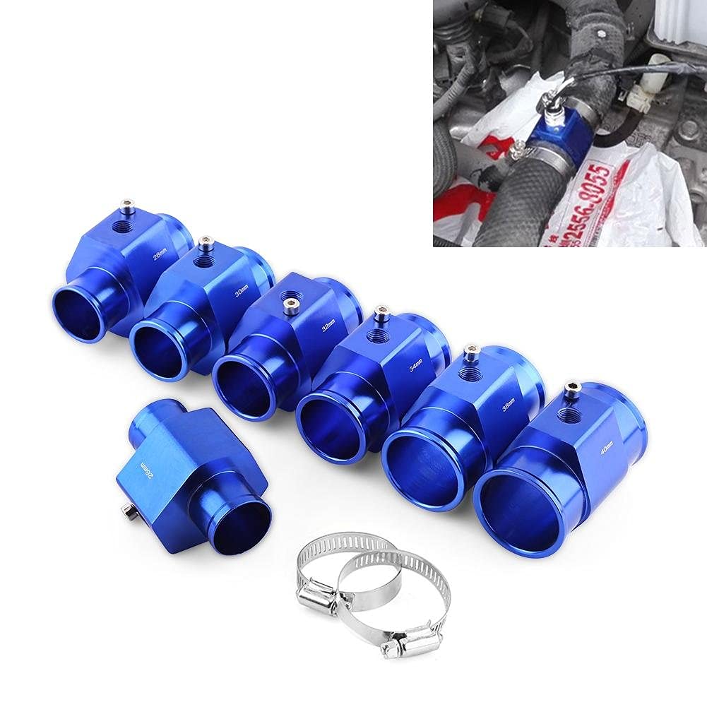 Qiilu calibro temperatura dell'acqua, Adattatore del Sensore di Temperatura Universale Auto in Metallo Guarnizione Temperatura Dell'acqua Tubo Temperatura Sensore Adattatore (32mm)