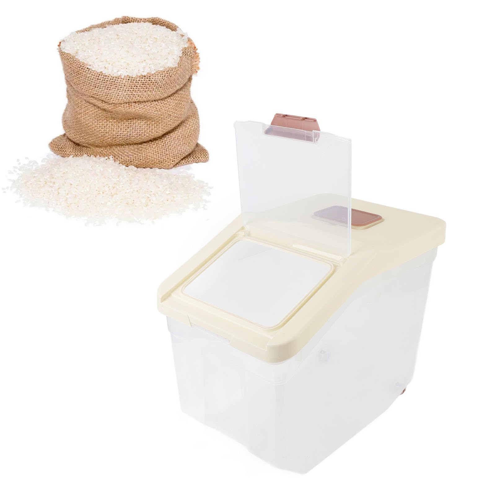 Luftdicht Reis Lagerbehälter, Mehl Aufbewahrungsbehälter, Getreide Trockenfutter Mehlbehälter -Lagerbehälter für Küchen Haushalt Dampproof (25 kg)