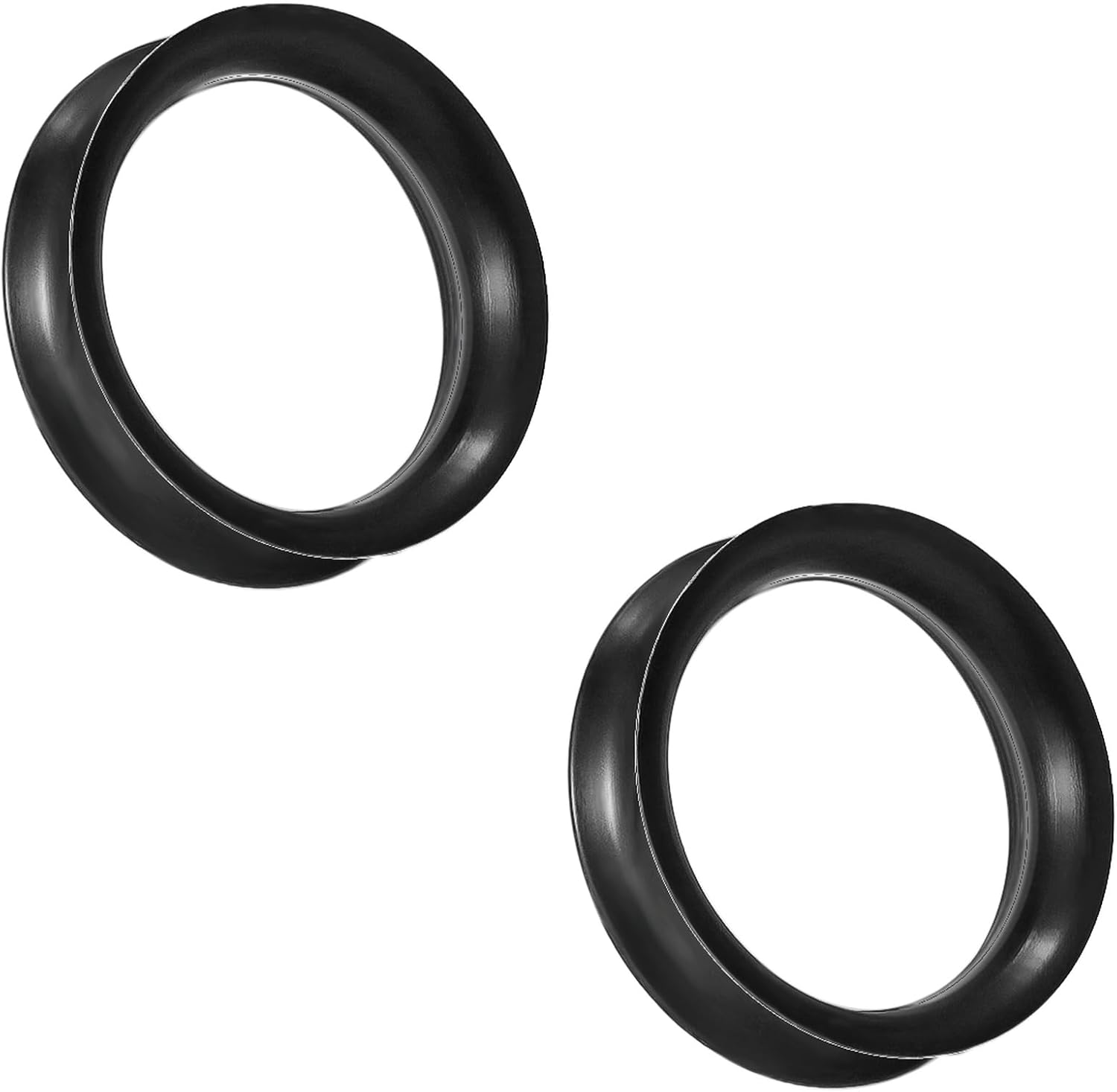 Solid Silicone Ear Gauge Tunnels Kit - Black 10G 2.5mm to 50mm Ear Set for Women & Men
