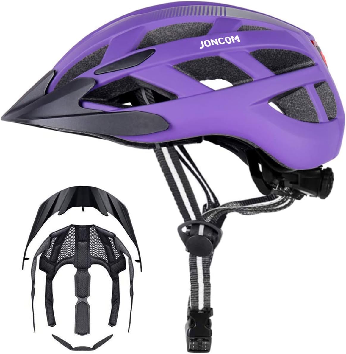 Joncom 大人用自転車ヘルメット ライト付き メンズ レディース スケートボード マウンテンロードサイクリングヘルメット 高知インター店 自転車ヘルメット 自転車