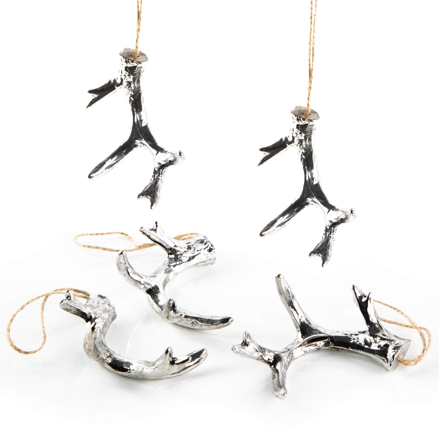 5x Geweih-Anhänger 8cm - Künstliche Hirschgeweihe Für Weihnachtsbaum Deko