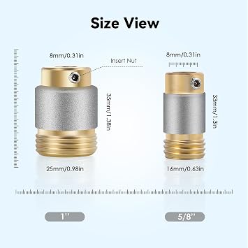 Mxmoonant Grinding Bits for Stained Glass Grinder, 5/8inch x2pc & 1inch x2pc with Threaded for Automatic Water Supply 4 Pack