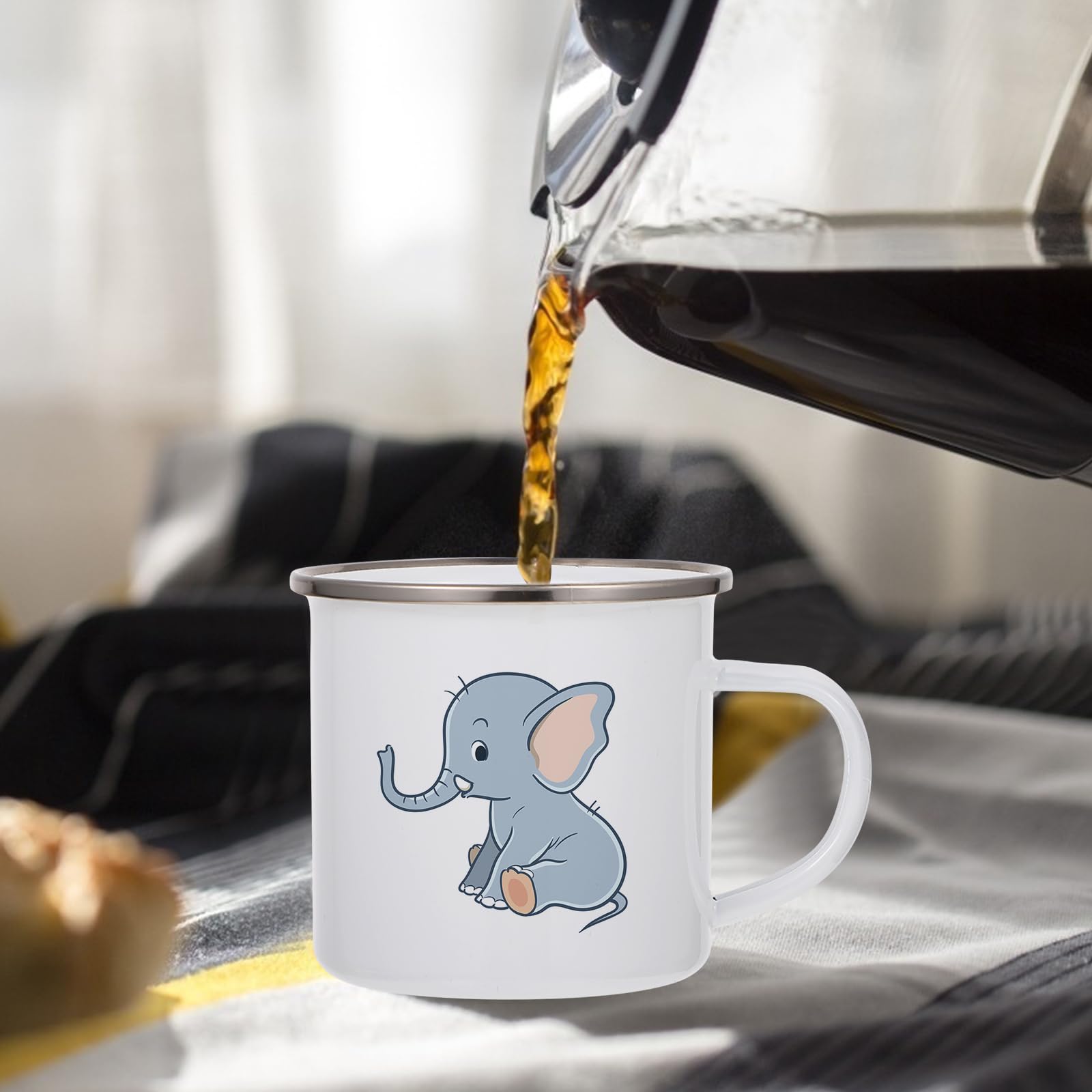 Amosfun 5 Stk Tasse aus Thermotransfer-Emaille Kaffeetasse Tassen für Kinder personalisierte tasse tassen personalisieren Sublimation leere Tasse Sublimationsbecher Rostfreier Stahl Weiß