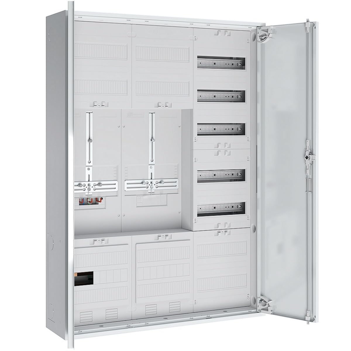 WITTKOWARE Komplett-Zählerschrank, 1x 3-Punkt Zählerplatz, 1x 3-Punkt TSG-Feld (Reservefeld), Verteilerfeld mit APZ-Raum