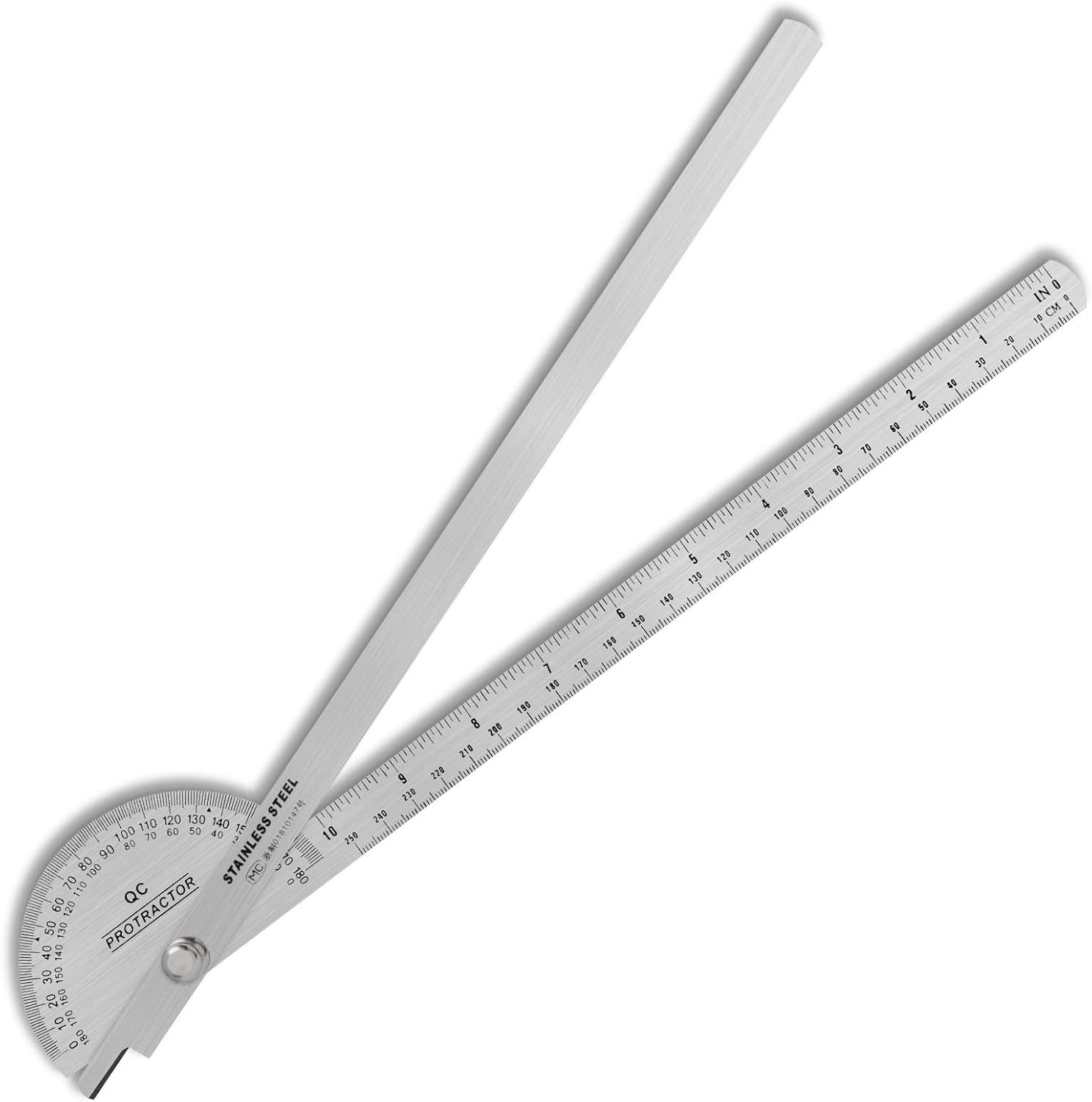 Angle Finder,Both Arms Stainless Steel Protractor with 0180 Degrees Angle 10 inch,250mm,30cm