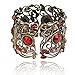 VTG Rainbow Red Flower Resin CZ Rhinestone Drop Bracelet Bangle