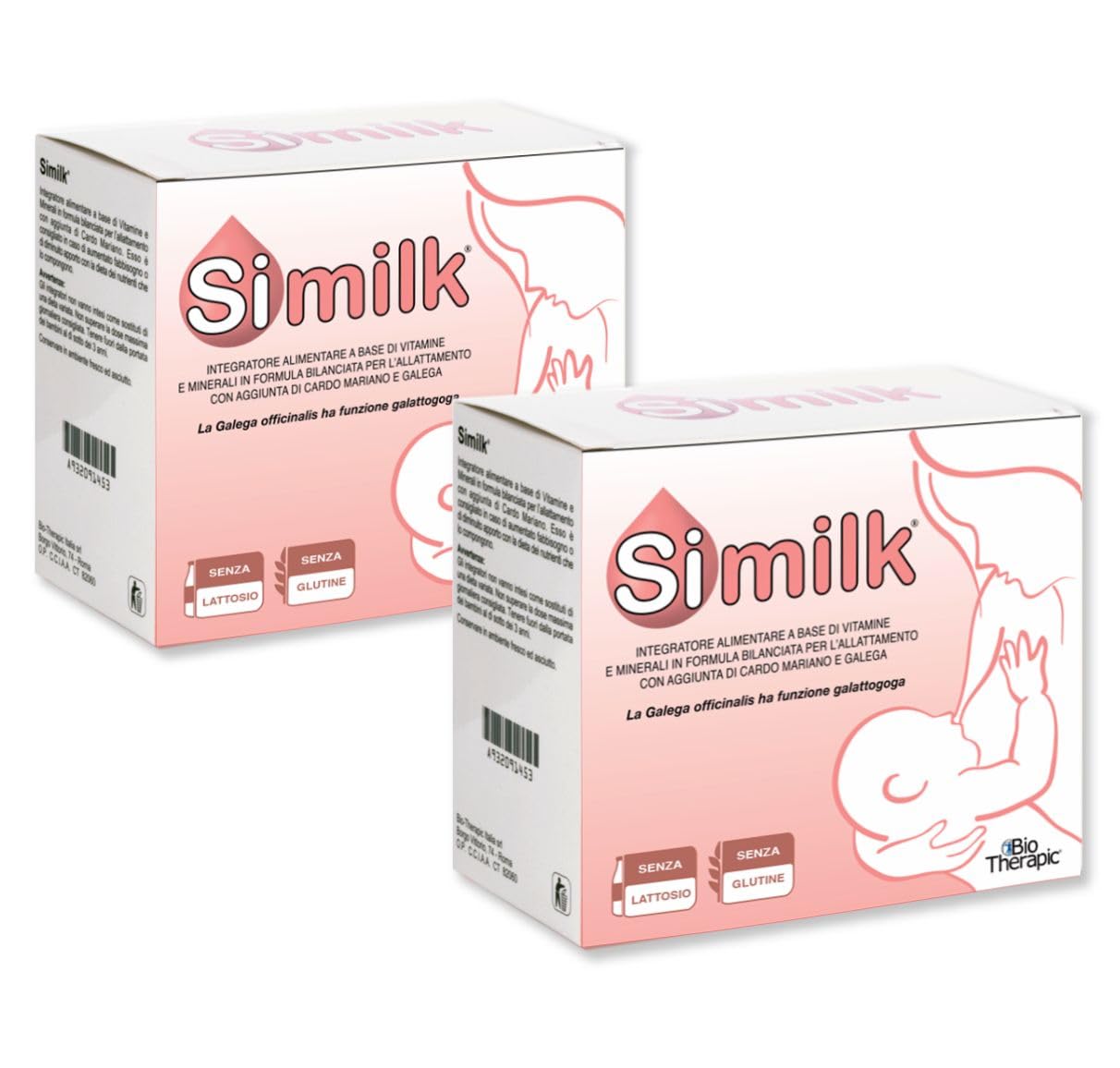 SIMILK | INTEGRATORE ALLATTAMENTO | a Base di Vitamine e Minerali con aggiunta di Galega, Cardo Mariano e calcio | Specifico per la mamma che allatta | 60 Bustine | 2 Confezioni