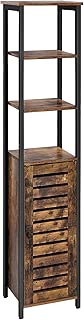 VASAGLE Industrial Bathroom Storage Cabinet, Narrow Floor Standing Shelf, with 3 Shelves and Cupboard, Tall, Multipurpose in the Living Room, Bedroom, Hallway, Kitchen, Rustic Brown ULSC37BX - coolthings.us