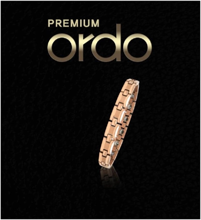 Clavis Premium Ordo Elegant Magnetic Therapy Bracelet Pain Reliefm - 99.999% Germanium - Gem Identificatiom Report, Report of Quality Included - Simple, Stylish, Beauty - Rose Gold