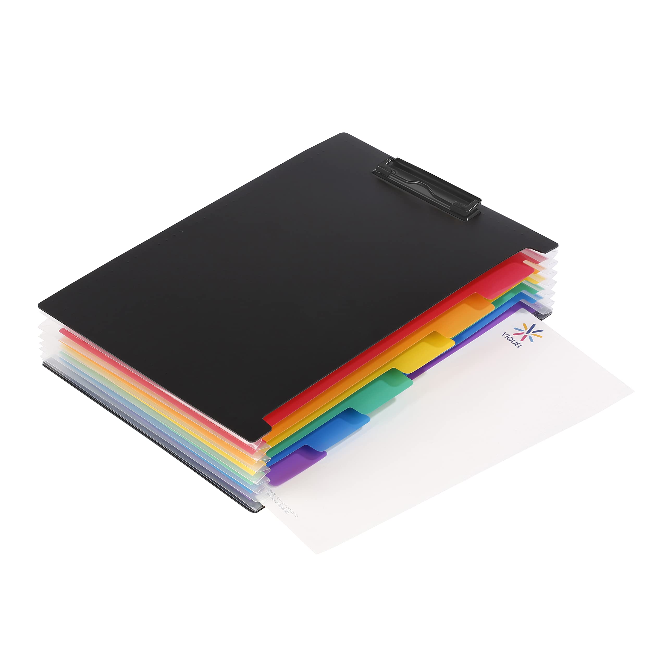 Viquel - 6 Positions A4 Expandable File with clipboard - Rainbow Class "Clip Case" File - Black - Image 3