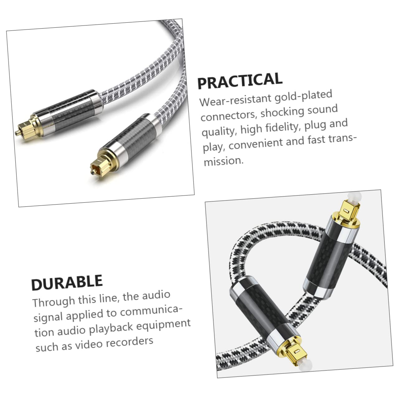 NUOBESTY Cavo Audio Ottico Digitale Maschio a Maschio 5 Metri Nero